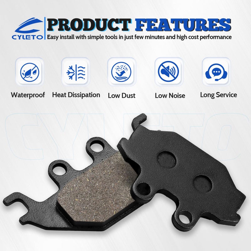 Cyleto Front and Rear Brake Pads for CAN AM DS250 DS 250 2007-2014 Kawasaki Brute Force 300 KVF300 KYMCO MXU 250 300 500 UXV 500 700 SYM Quadlander 300 600 ARCTIC CAT 250 300 - Image 5